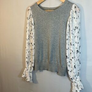 Anthropologie Maude Womens Blouse Sweater Peasant Knit Pleated Long Sleeve Sz XS